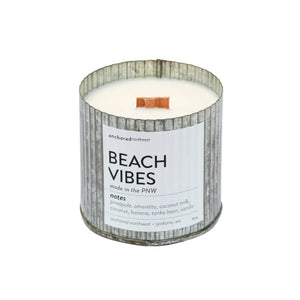 Beach Vibes Wood Wick Rustic Farmhouse Soy Candle